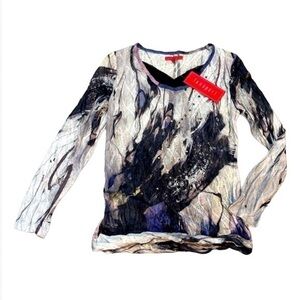 New with tags boutique brand FUNSPORT boho bohemian long sleeve blouse top.